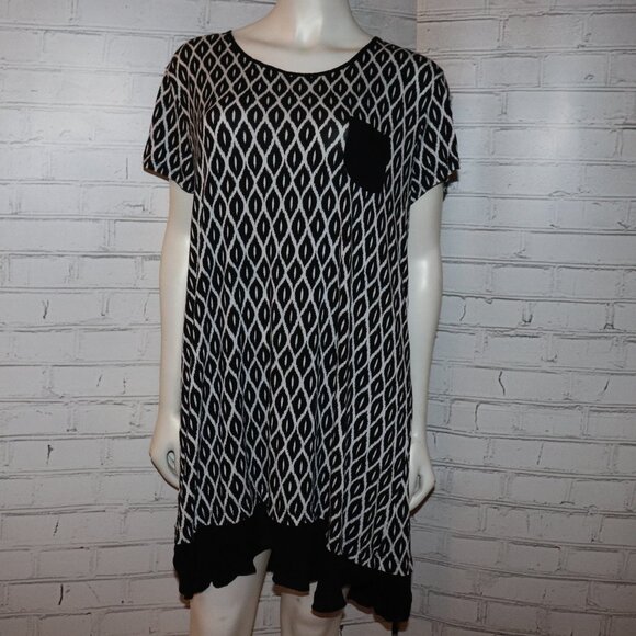 🖤🤍 Anne Klein Midi Dress · Black & White · Size XL - Picture 1 of 5